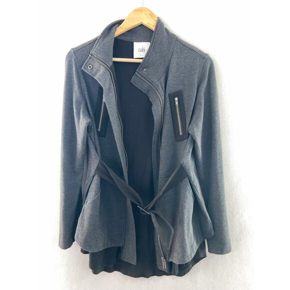 Cabi Love Carol Women's Gray Military Belted Jacket sz Small Mesh Back #3184 - Picture 3 of 6